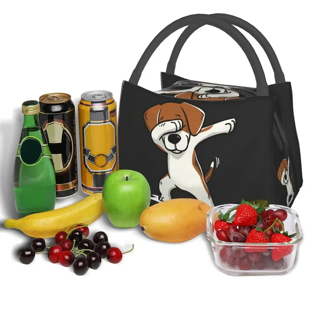 Dabbing Beagle borse per il pranzo con isolamento termico contenitore per il pranzo riutilizzabile per cani da donna per scatola per alimenti per pasti da Picnic all'aperto