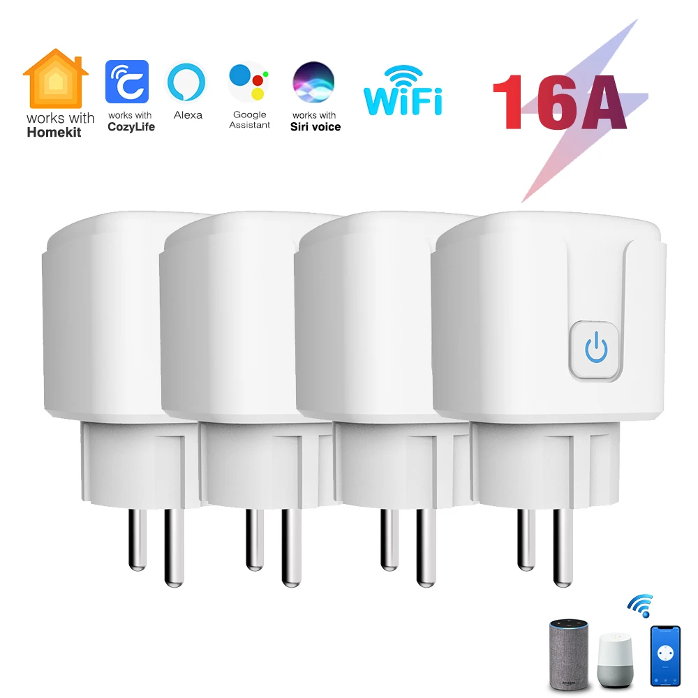 Tomada Inteligente EU HomeKit 16A/20A com Monitoramento de Energia, Suporte a Controle por Voz Siri, Sem Necessidade de Hub