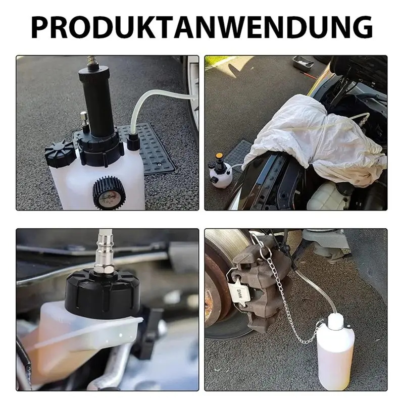 ABOK-3L Car Brake Fluid Bottle Pressure Bleeding Changer Vacuum Pump Manual Car Brake Bleeder Kit With1l Oil Bottle Fluid