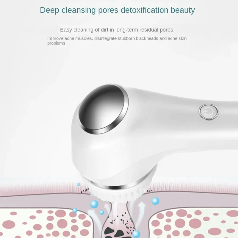 Sonic Vibration Massage EMS Silicone Cleansing Beauty Introducer Dual-purpose 5-in-1 Multi-function Electric Facial Brush