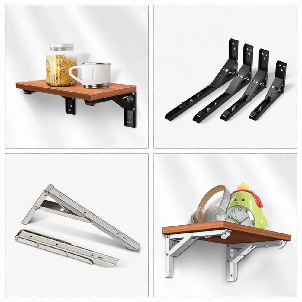Metal Triangle Shelf Support Bracket Wall Mounted Storage Rack Heavy Duty Hardware For Home Kitchen Cabinet Organizer