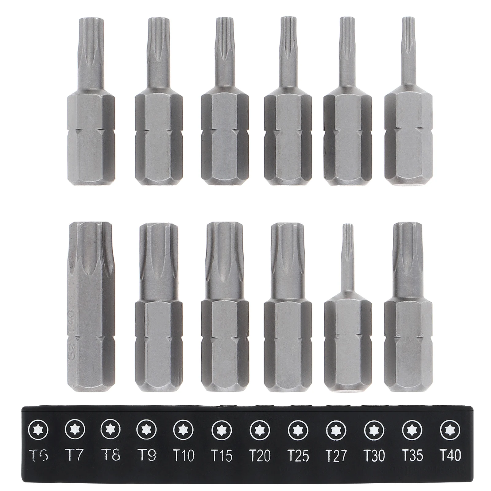 Imagem -05 - Tamper Proof Torx Chave de Fenda Bits Grupo Hex Bit Grupo Ângulo Direito Parafuso Driver T6-t40 12 Pcs