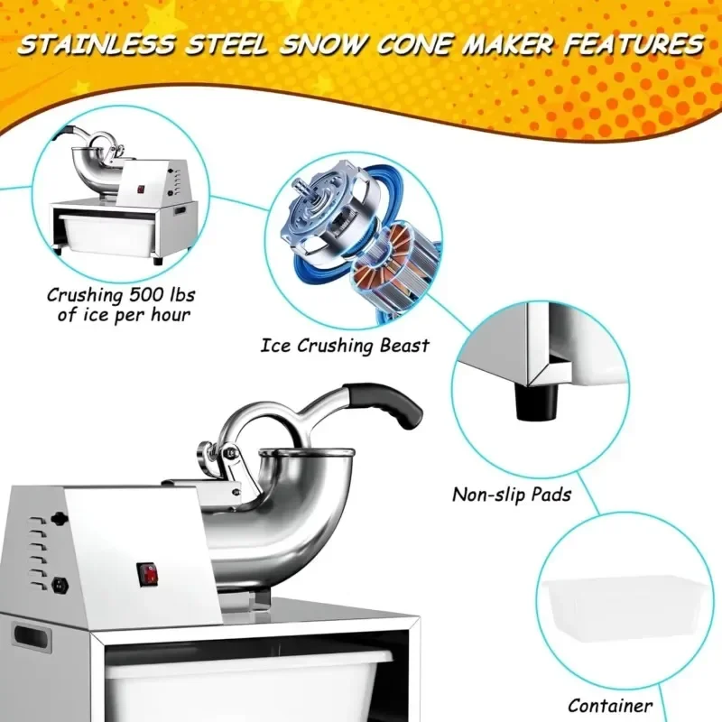 2026 Latest Semi-Automatic Ice Crusher Machine Commercial Crushed Ice Breaker for Bar Restaurant Hotel Kitchen Food Service