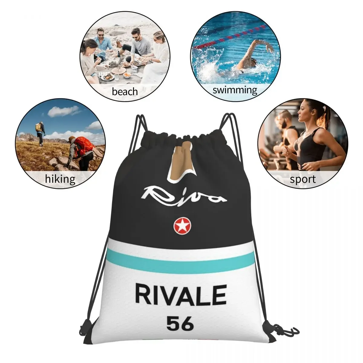 Rivale Riva Aquarama Italy French Riviera Monaco Vintage Backpacks Drawstring Bags Drawstring Bundle Pocket Storage Bag BookBag