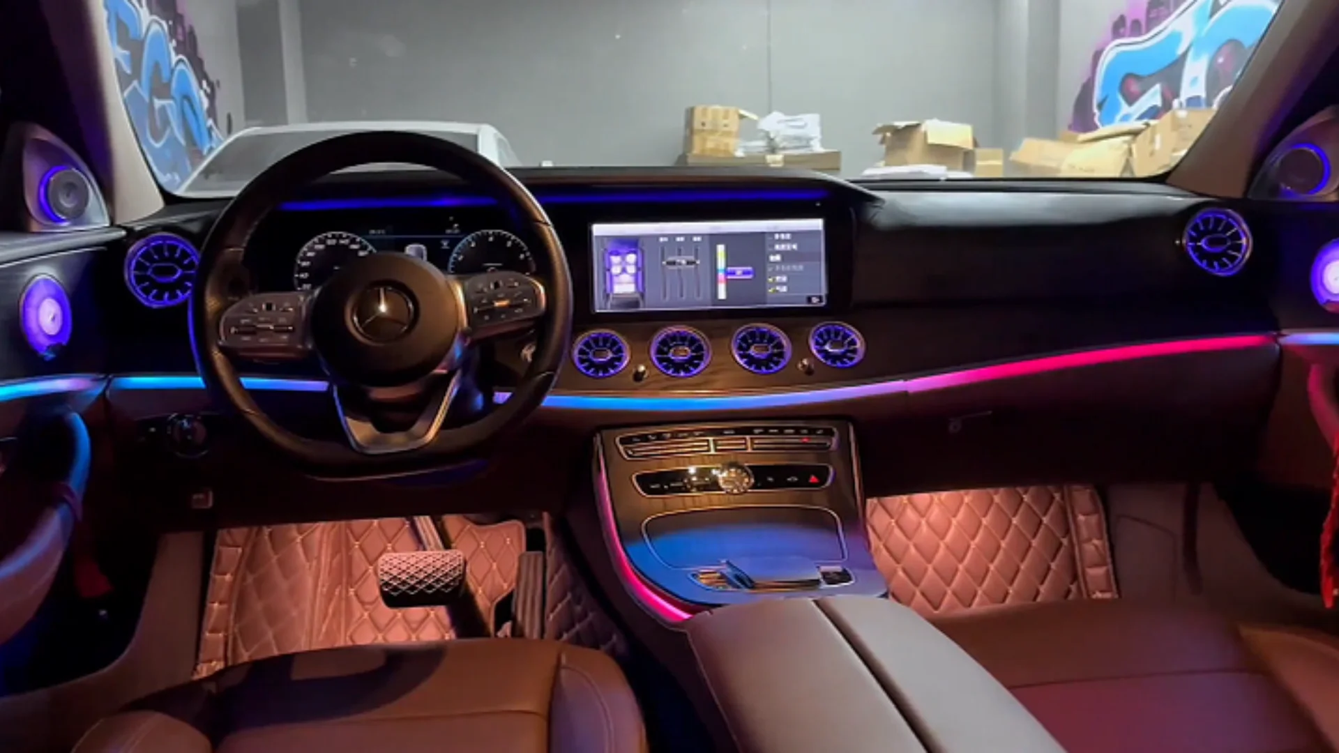 For Mercedes Benz E-Class W213 2016-2023 Auto Interior LED Decorative Light LHD Atmosphere Car Ambient Lighting