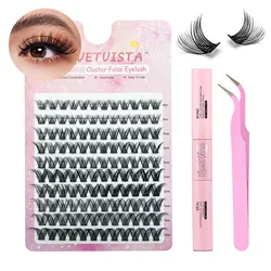 DIY Lash Extension Kit 120 PCS Individual Eyelash Extension Kit Cluster Lashes Kit Lash Glue for Eyelash Extensions Makeup