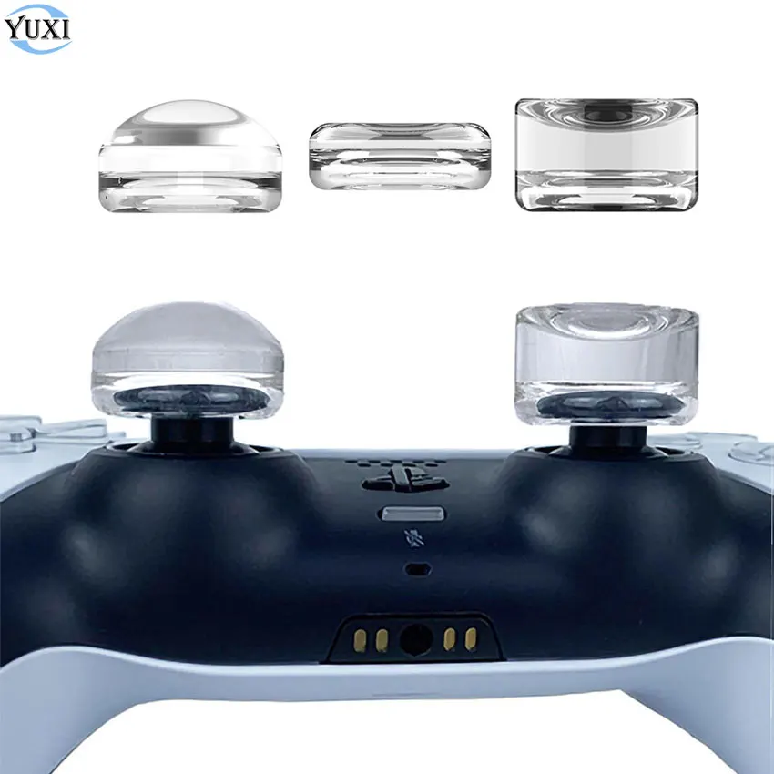 YuXi 2pcs Transparent Clear Silicone Thumb Stick Grip Cap For PS5 PS4 Xbox Series X/S Joystick Thumbstick Case