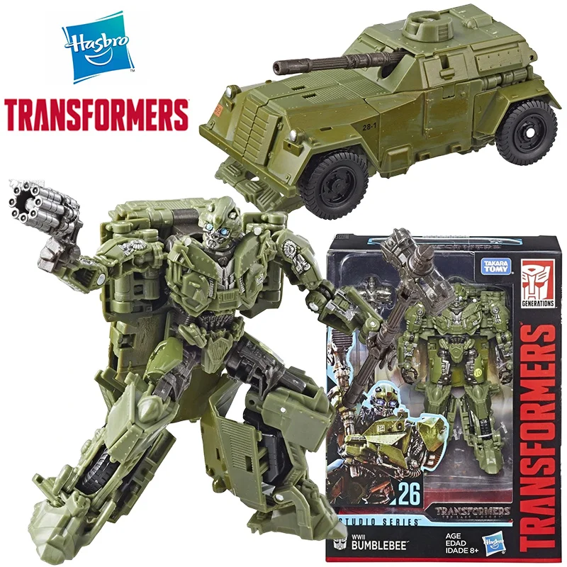 Hasbro Transformers Studio Series SS26 WWII Bumblebee 12Cm Deluxe Class Anime Original Action Figure Model Toy Gift Collection