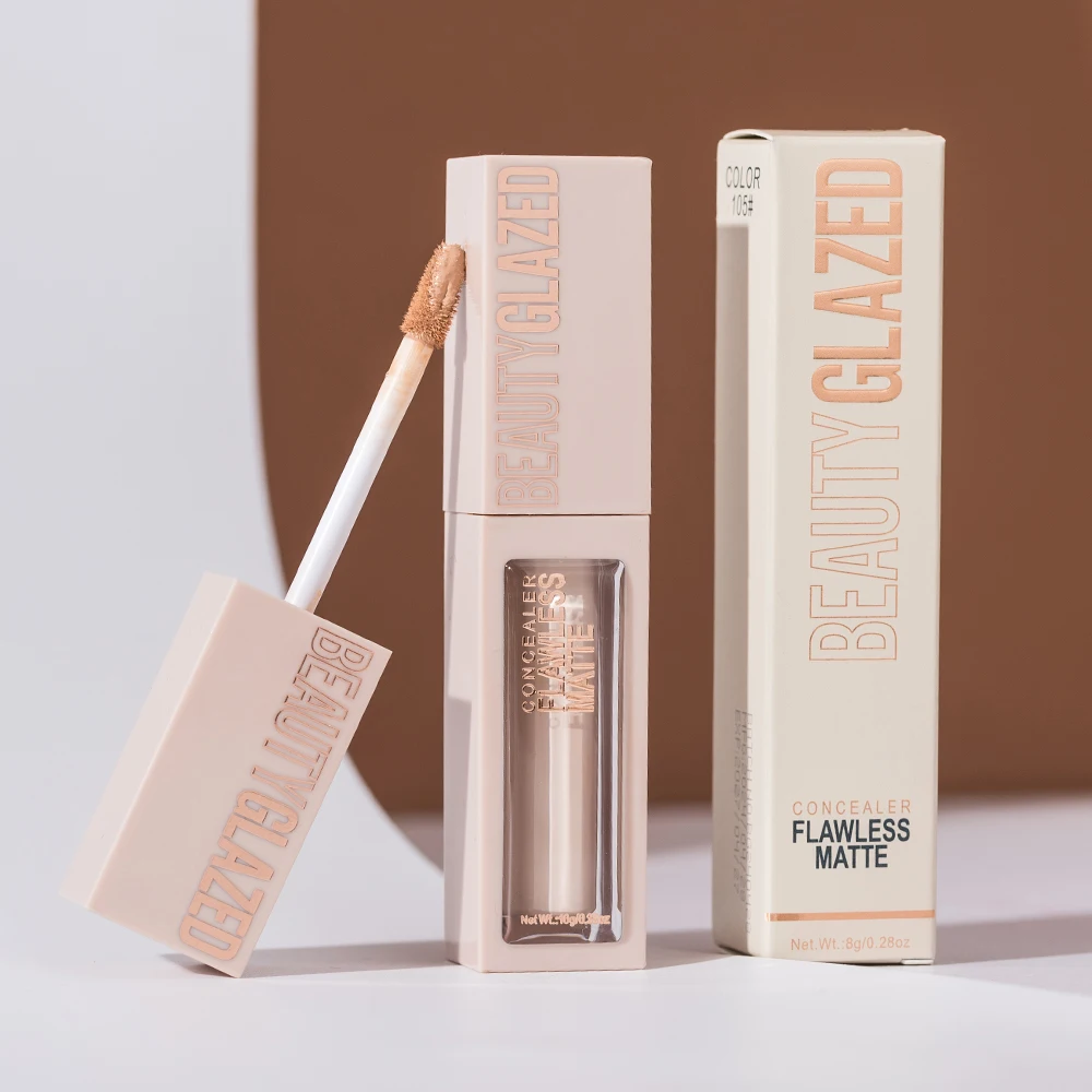 Beauty Glazed 10 Color Flawless Matte Concealer,High Coverage Waterproof Oil Control Moisturizing Long Lasting Liquid Contour