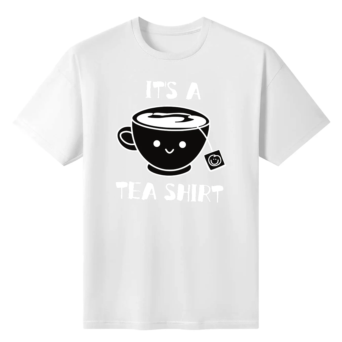 

T-Shirt Funny Pun TShirt Cute Teacup Design 100 Percent Cotton Comfortable Casual Wear For Tea Lovers Black Graphic Tee For Men