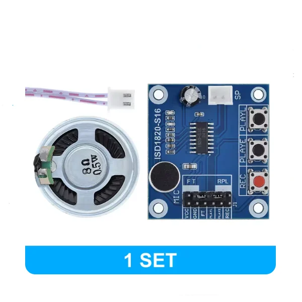 ISD1820 Recording Module Voice Module Voice Board Phone Module Board with Microphone + 0.5W Speaker