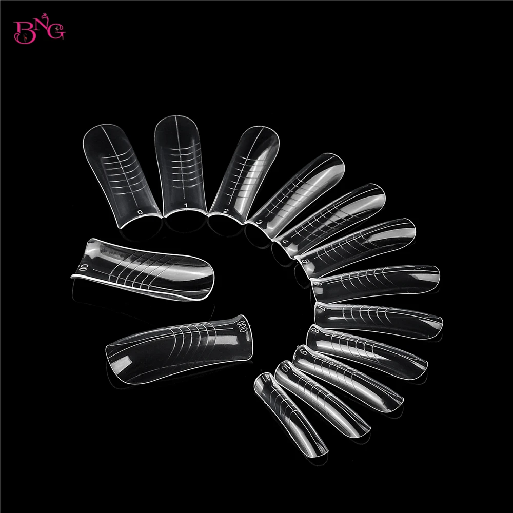 BNG Clear Nail Extension Forms Elegant Square Top Molds For Nails Quick Building Mold Dual Forms Full Cover Nail Form 140PCS