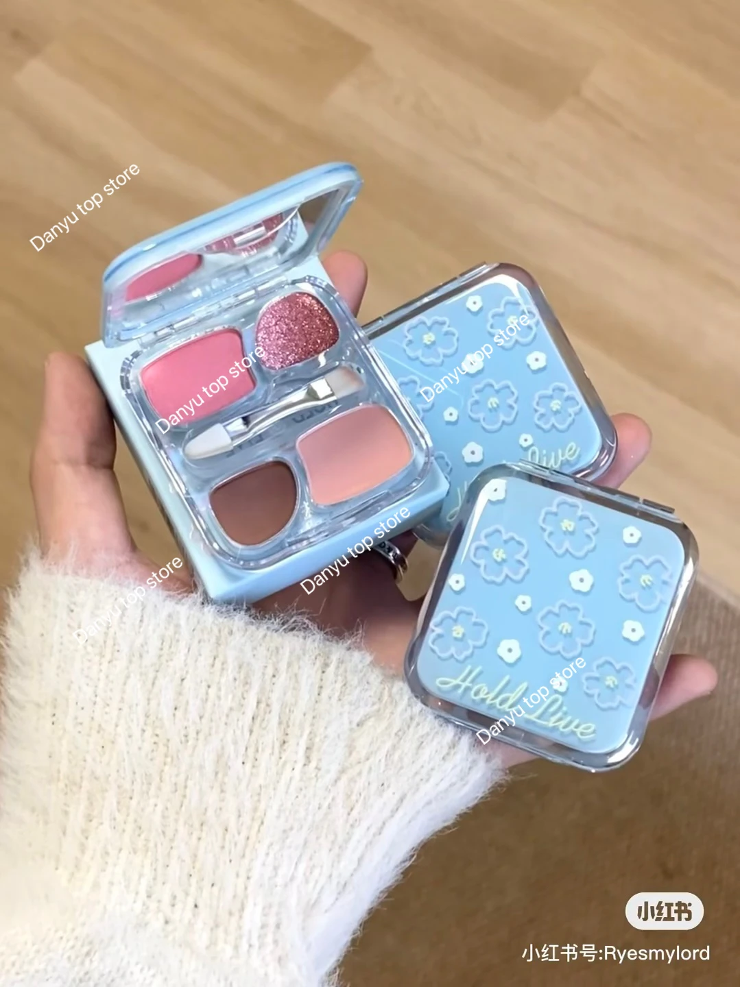 Ombretto 4 colori sdraiati Silkworm Blush Ombretto Evidenzia tavolozza di contorni Trucco occhi glitterati