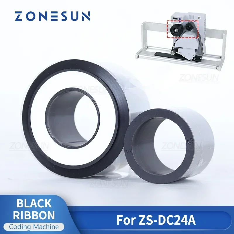 Image 5: ZONESUN pour codeur d'impression de date ZS-DC24A - 200m 1 ensemble de ruban thermique noir