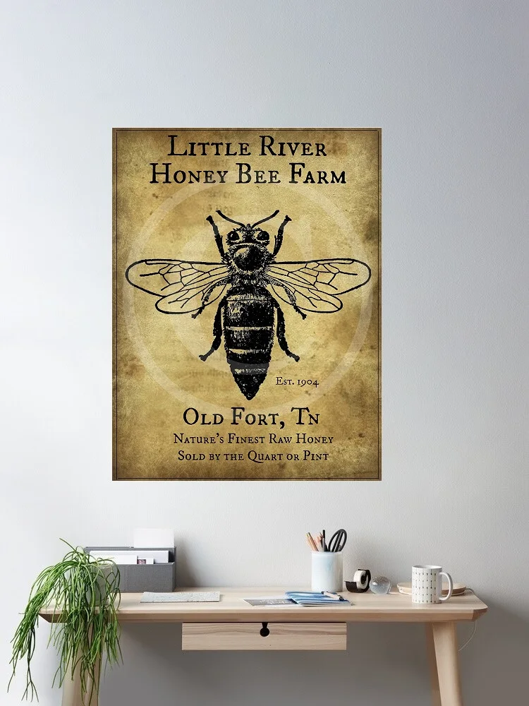 

Vintage Honey Bees, Art Print Silk Poster Home Wall Decor