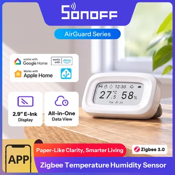 חיישן טמפרטורה ולחות SONOFF עם מסך דיגיטלי לבקרה חכמה
