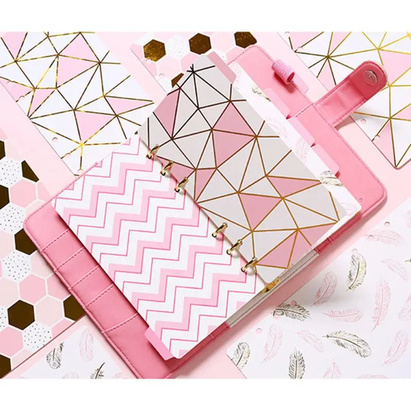 Przekładki indeksu mody Przekładki segregatorów na 6 pierścieni Solidny luźnymi liśćmi Zakładki stron do sortowania