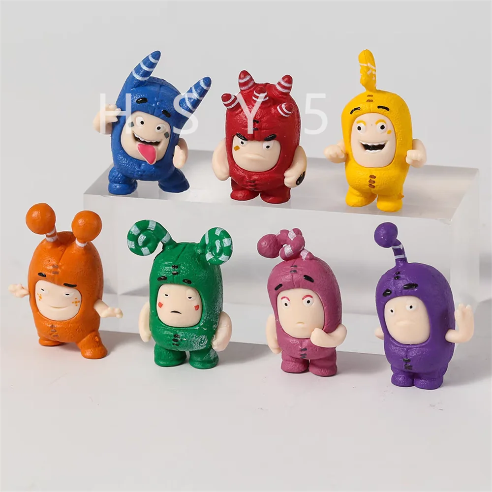 7Pcs/Set Anime Cartoon Oddbods Cute Toys Dolls PVC Figures