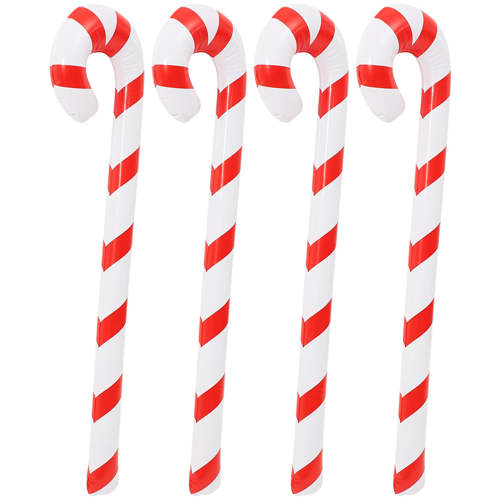 

4 Pcs Christmas Walking Stick for The Elderly Decorative Candy Canes Balloons Festival Themed Inflatable Pvc