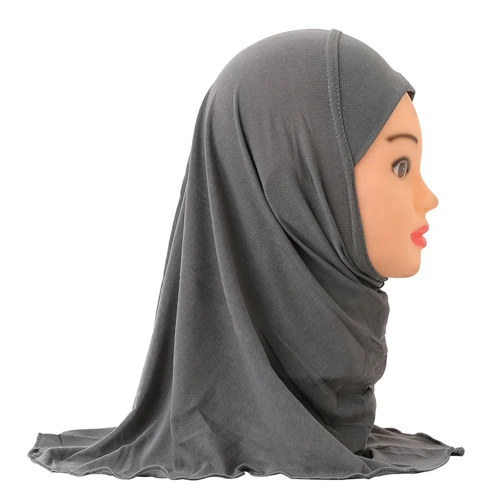 2-6Y One Piece AI Amira Hijab Muslim Kids Girls Scarf Headscarf Sahwl Wrap Islamic Prayer Cap Hat Arab Head Cover Headwear Cap