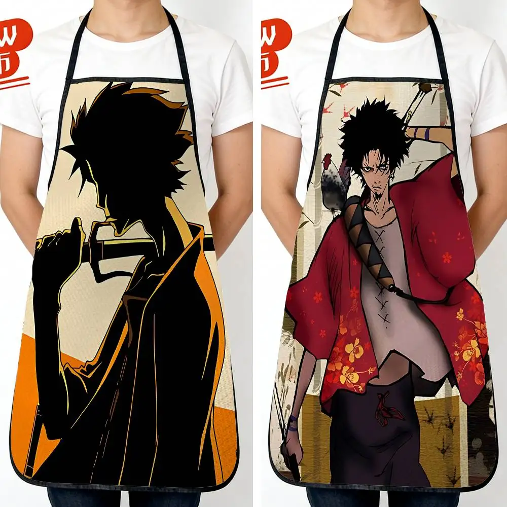 

22nd Samurai Champloo Mugen Best-Selling Unisex Long Waterproof Apron for Kitchen Cooking, Pottery, Painting, DIY Gifting
