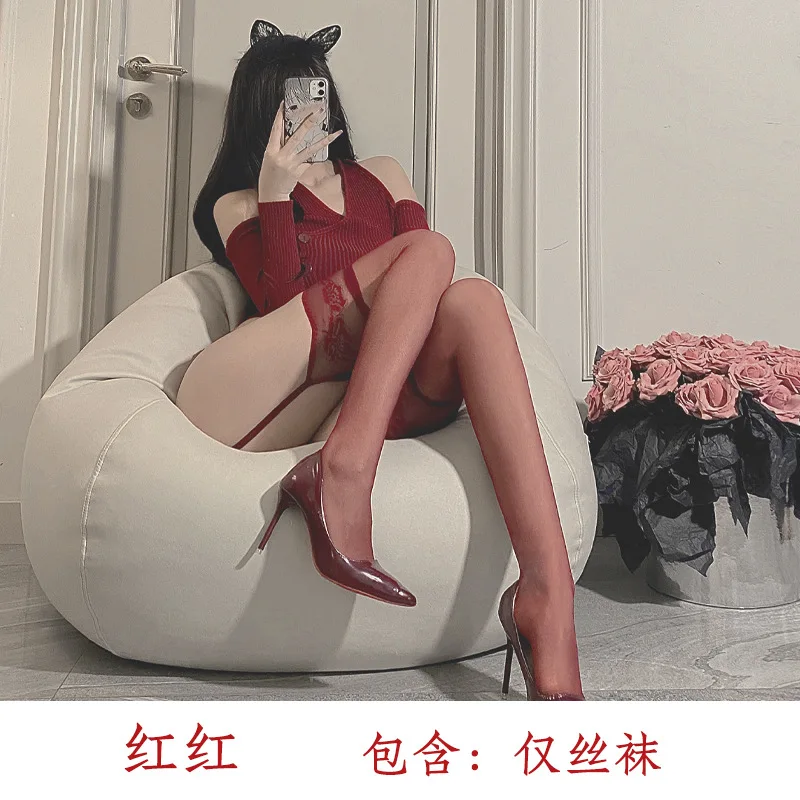 

Сексуальные прозрачные ультратонкие чулки на подтяжках, цельные чулки для женщин, длинные эротические черные чулки с открытой промежностью, без следов, искушение 5039