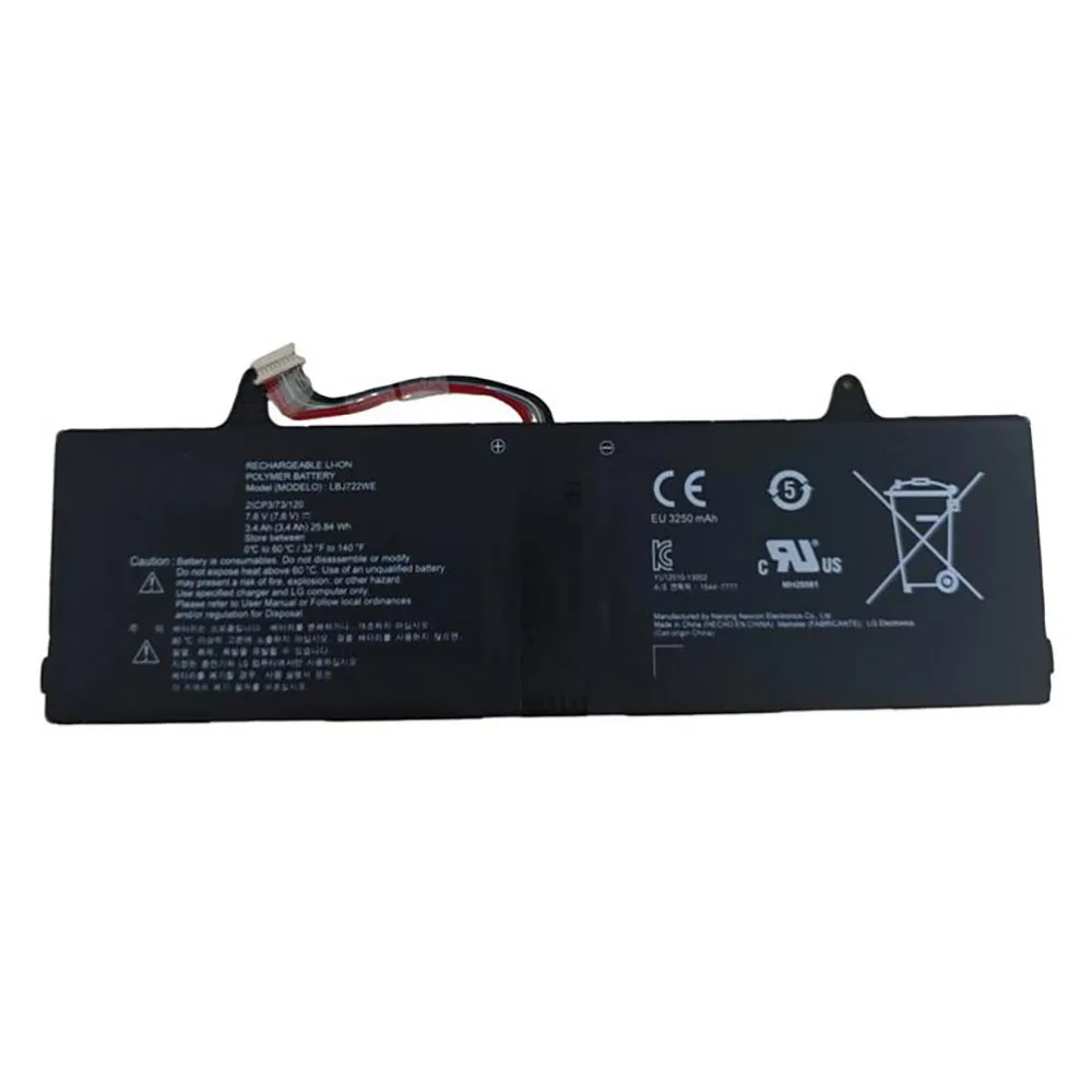 

Laptop Battery For LG 11T54 11T540 15U340 15UD340 LBJ722WE 15U340-E 15U340-L 15UD340-E 2ICP3/73/120 7.6V 25.84Wh Black New