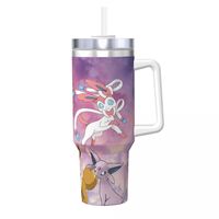 Stainless Steel Tumbler Pokemon   Mugs Cup With Straws Beach Cold Drink Water Bottle Keep Heat 40oz Coffee Mug