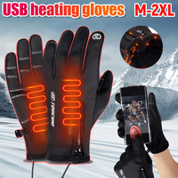 Winter Ski USB Heated Gloves Touch Screen Thermal Gloves Fleece-Lined Windproof Anti-Slip for Cycling Hiking Outdoor Activities