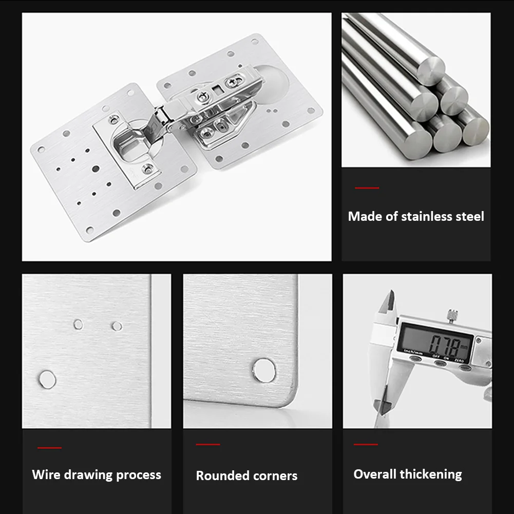 6 embedded repair boards with porous fixation and durable material repair hinges, used for shelving kitchen cabinets