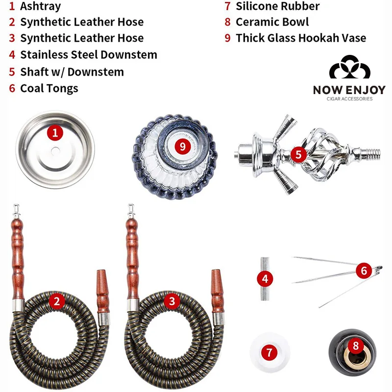 Russian hookah Glass Complete Shisha Hookah Set with Ceramic Bowl Tongs Hookah Hose Shisha Water Pipe Hookah 	 RY105