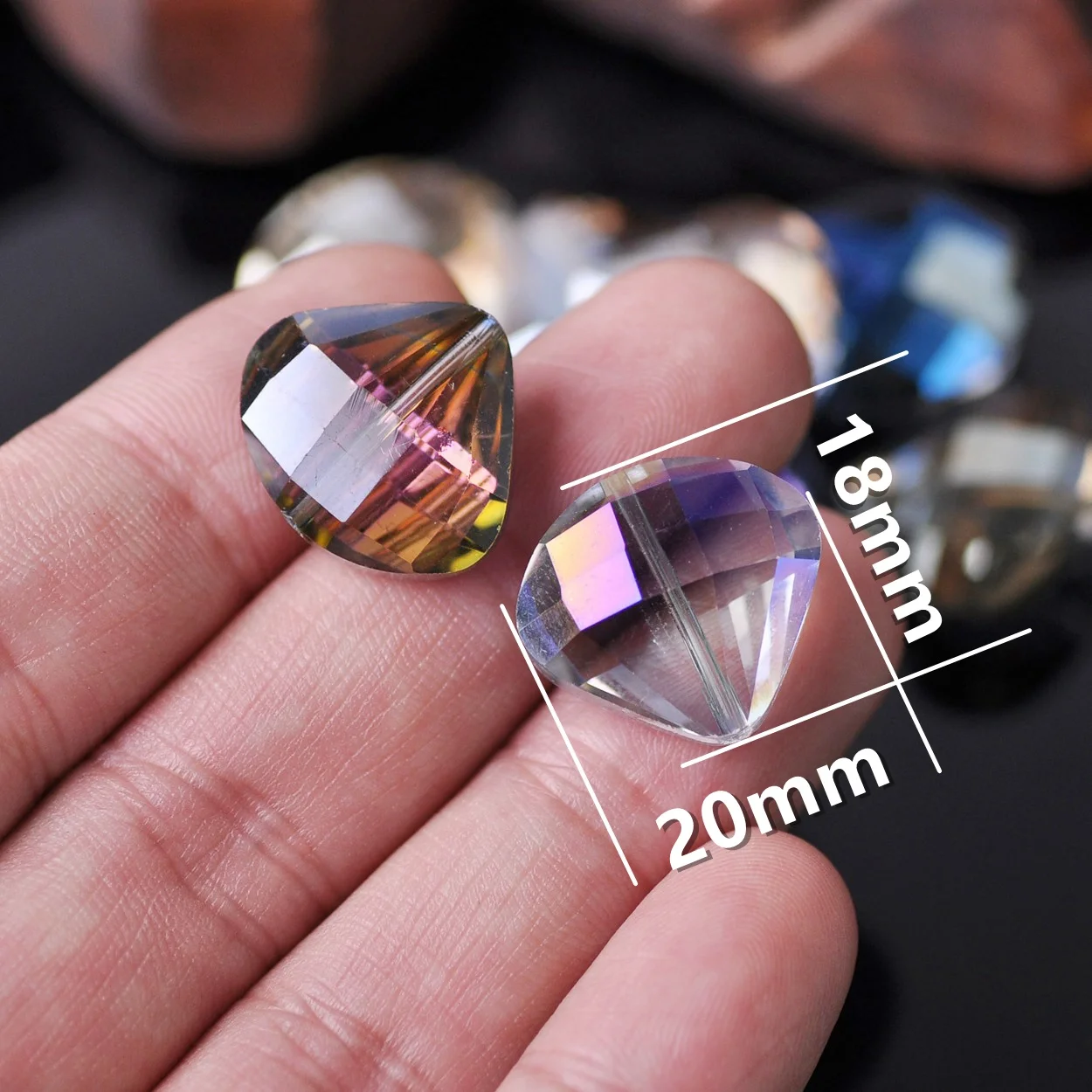 5pcs Scallop Shape 20x18mm Faceted Crystal Glass Loose Beads For Jewelry Making DIY Crafts Findings Beading Supplies