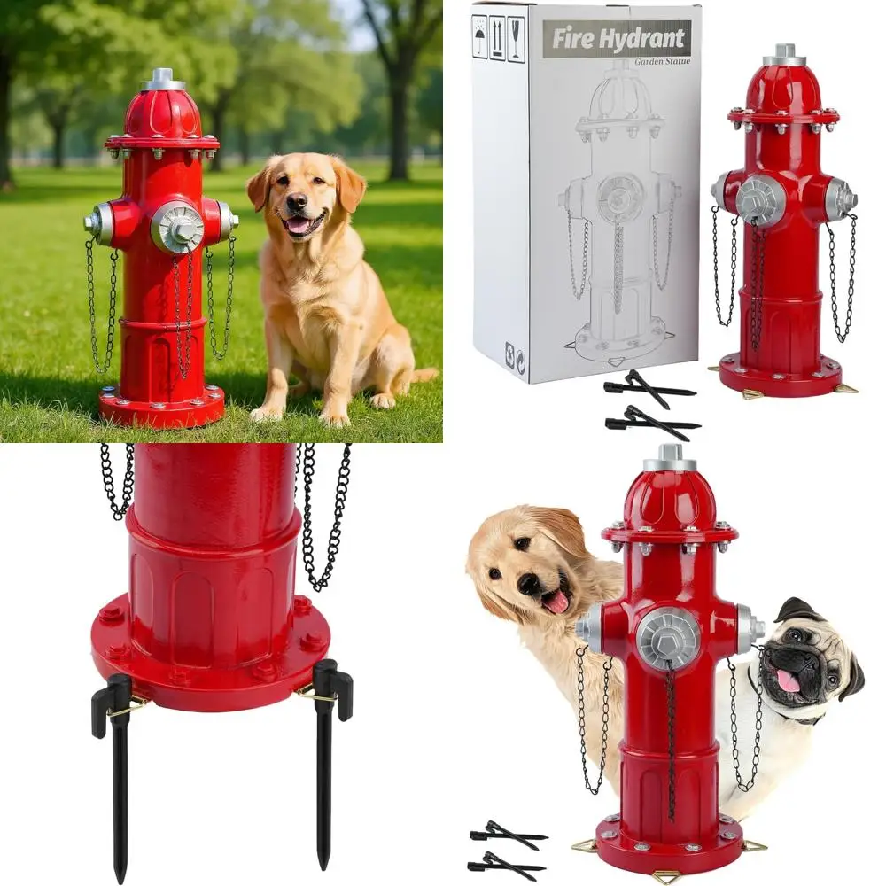 

Dog Training Fire Hydrant Statue, Resin Puppy Pee Post Ornament for Yard Lawn Backyard Decoration