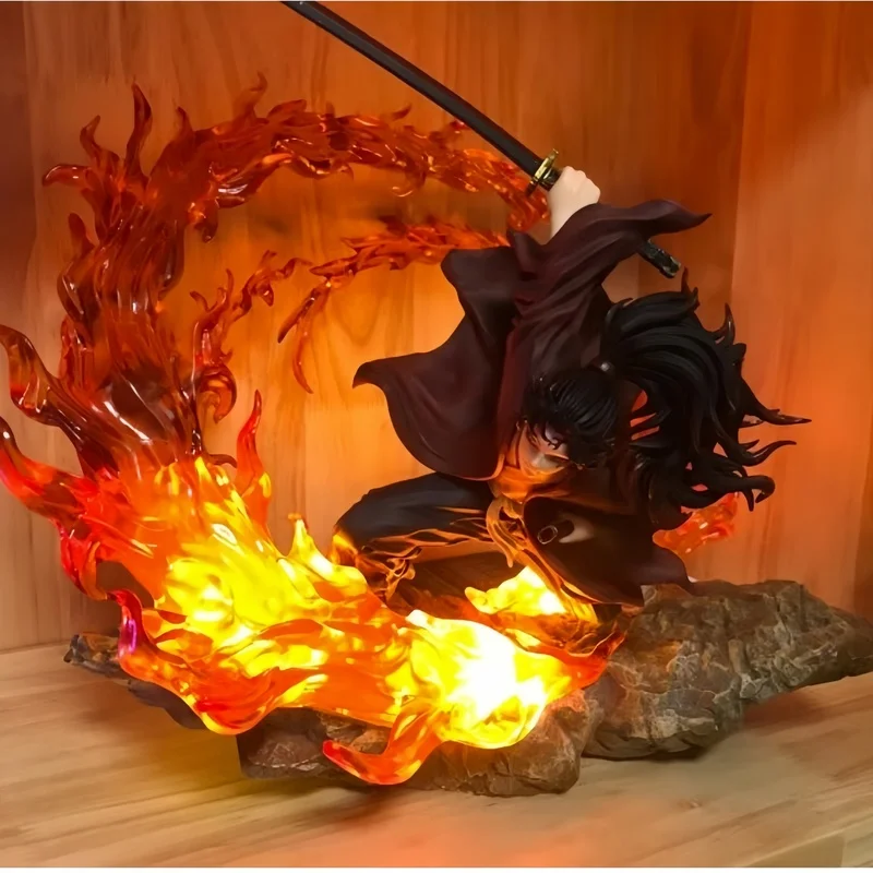 New Hot Demon Slayer Toys Kokushibo Tsugikuni Yoriichi Anime Figure With Led Light Kimetsu No Yaiba Pvc Figurine Statue Model