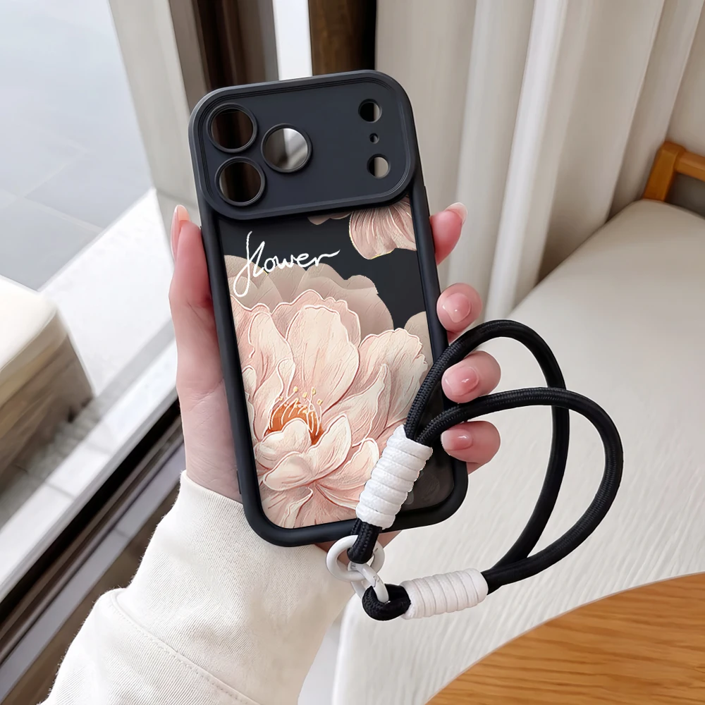 Ölgemälde Pfingstrosen Lanyard Handyhülle für Samsung Galaxy Note 20 S25 S26 Plus S24 FE S25 S24 Ultra A57 A07 5G Silikonhülle – Detail 3