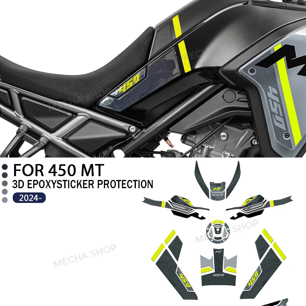 

For CFMOTO 450 MT 2024 450MT 2025 Motorcycle Accessories 3D Resin Tank Pad Protection Stickers Kit Waterproof Decal Stickers Kit