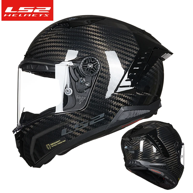 LS2 THUNDER Full Face Motorcycle Helmet ls2 ff805 carbon fiber helmets double D-ring