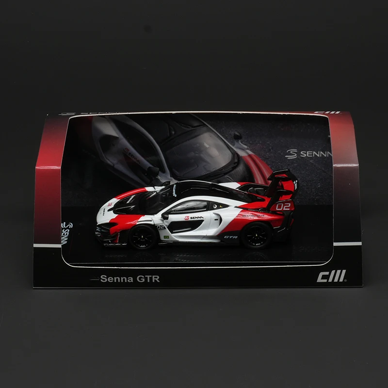 CM Mclaren Senna 1:64 GTR Wit Rood Diecast Diorama Automodel Collectie Speelgoed