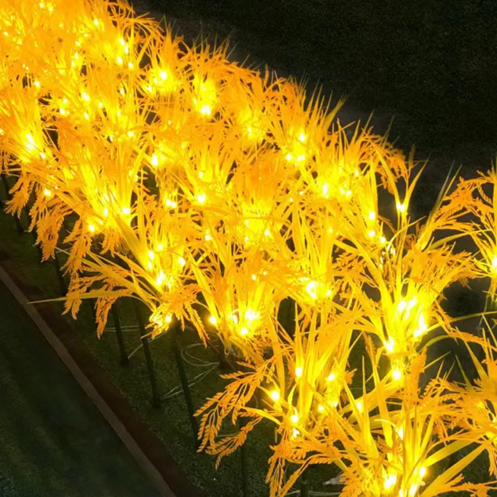 1PC 7Head Solar Wheat Ear Shaped LED Stake Lights, Waterproof Pathway Lawn Lamp, Outdoor Courtyard Garden Landscape Decoration