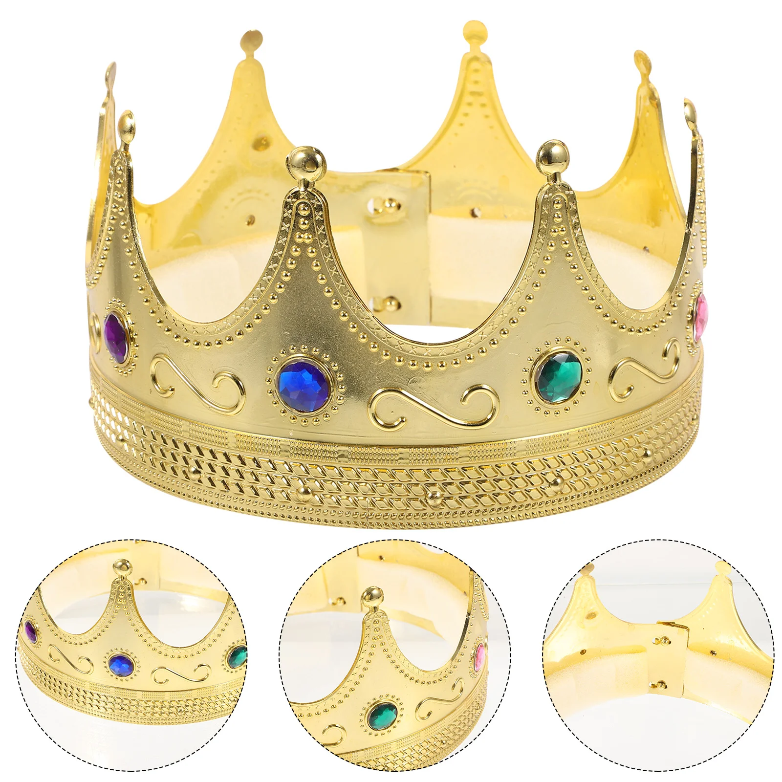 

King Costume Accessory for Kids Make up Golden Party Children's Cosplay Prop Lightweight Crown