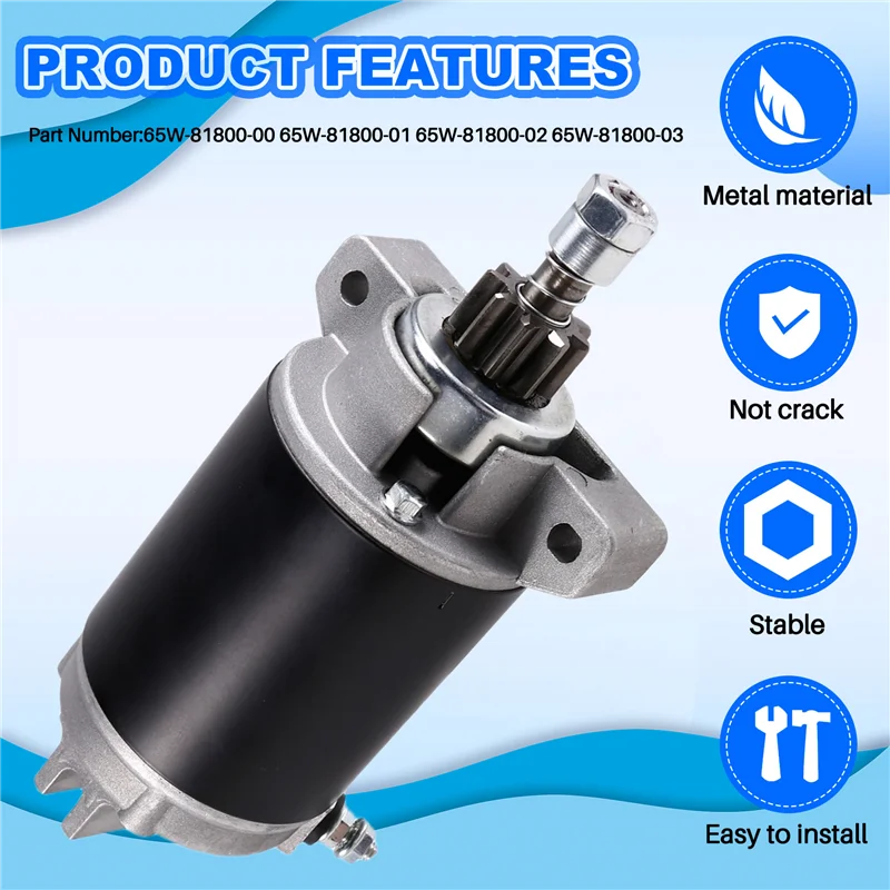 

AB61-Starter Motor 65W-81800-00 For Yamaha 20HP 25HP 30HP 40HP Outboard Engine Parts 65W-81800-01 65W-81800-02 65W-81800-03,Star