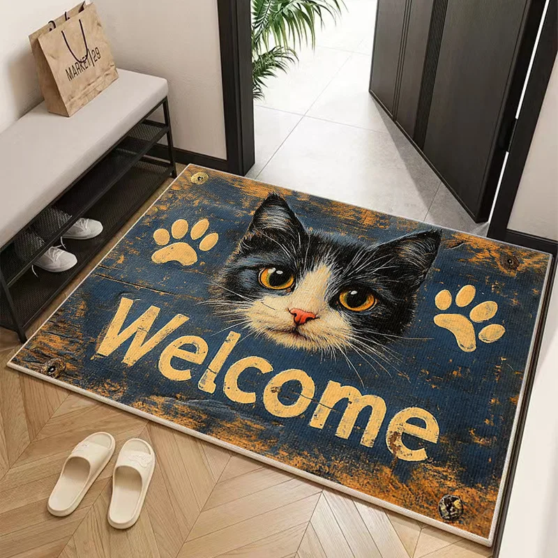 

VIKAMA American-Style Printed Carpet, Indoor And Outdoor Welcome Door Mat, Home Decoration, Kitchen Anti-Slip Floor Mat