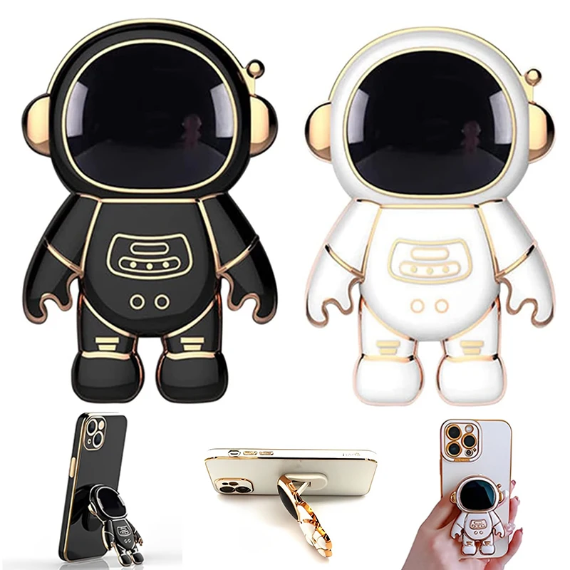 Astronaut Telefoonbeugel Schattige Cartoon Desktop Opvouwbare Standaccessoires 3d Plating Anime Astronaut Telefoonhouder Standhouder