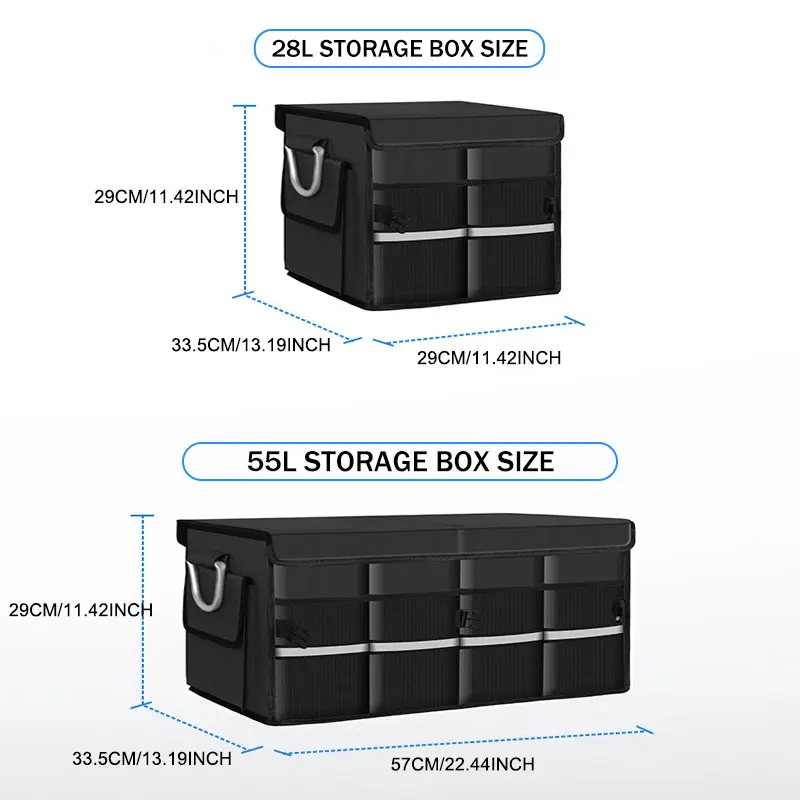  Foldable Trunk Storage Box Waterproof Oxford Cloth Organizer 28/55L Large-Capacity Folding Organizador for Camping/Fishing