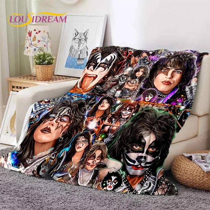 Picture 3: Kiss Rock Heavy Metal Band Gene Paul Soft Flannel Blankets,Throw Blanket Comfortable Blanket for Picnic Beds Sofa Home Bedroom