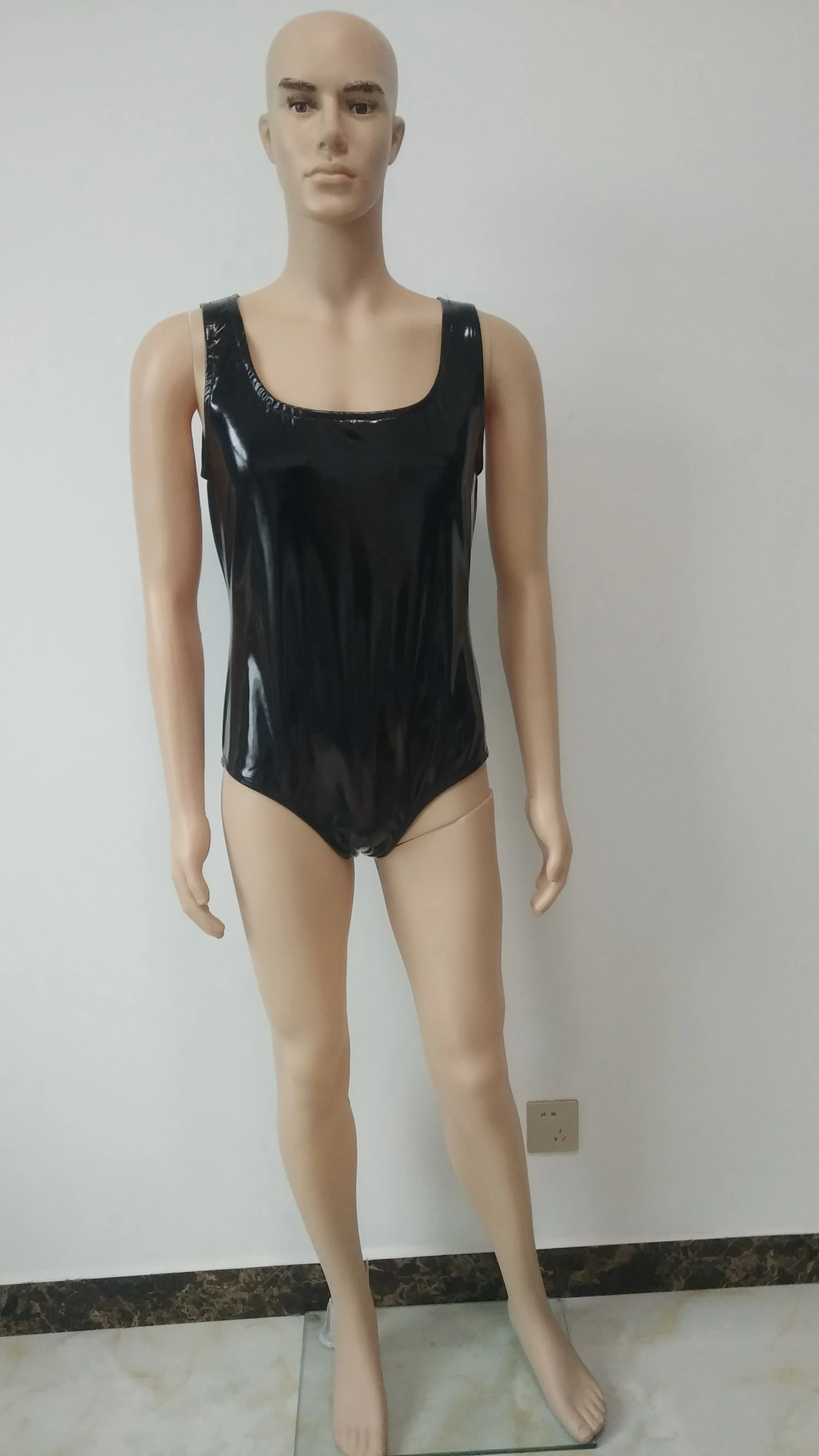 Mới Wetlook PVC Cao Su Bodysuit Bể Nam Áo Một Mảnh Bodysuit Định PU Quần Áo Clubwear Dành Cho Trẻ Em Người Lớn