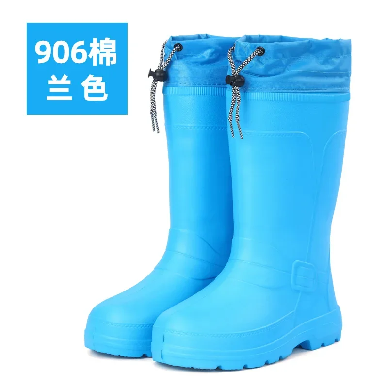 Woman Rain Boots New EVA High Canister Rain Shoes Women\'s Warm and Plush Waterproof Rubber Shoes Non Slip Fishing Water Shoes