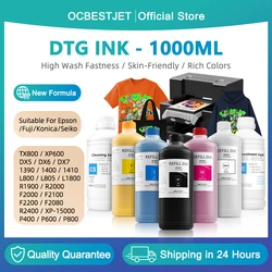 1000ML DTG Ink Direct to Garment Printing Ink For Epson XP600 TX800 1390 L800 L805 L1800 DX5 DX7 R1900 R2000 F2000 F2100 F2200