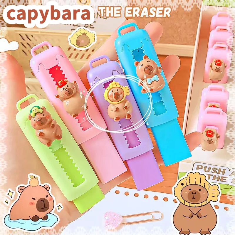 

Kawaii Stationery items Aesthetic stationery supplies office supplies School funny erasers drawing cute items Capybara Rubber