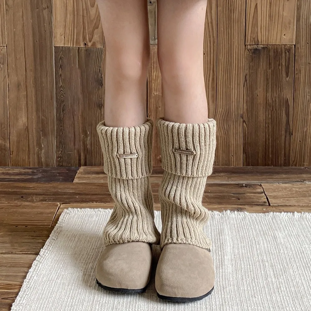 جديد بلون تدفئة الساق سميكة INS منتصف العجل جورب Y2k لوليتا محبوك كومة جورب فتاة